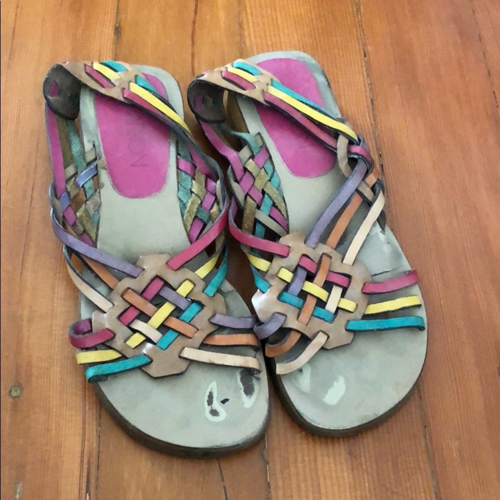 Markon leather rainbow sandals espadrilles